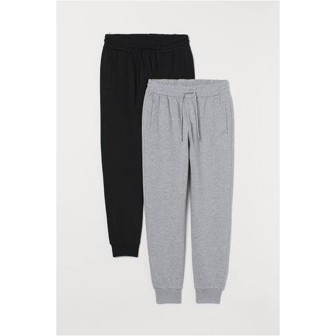 Danami Pack Of 2 Bulk Joggers Sweatpants- Black & Light Grey - Danami  Clothes