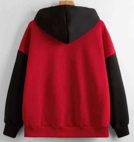 Thick hoodei,winter jacket,classic hoodie,colour block hoodie,black hoodie,red hoodie,contrast colour hoodie,sweatshirt hoodie
