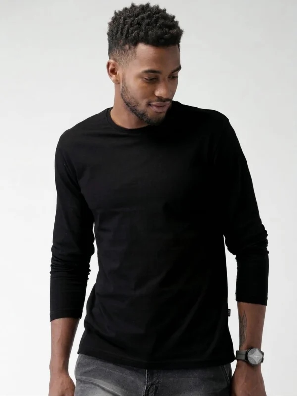 danami plain long sleeve t shirt black