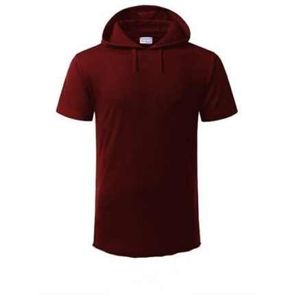 Danami Short Sleeve Hooded T Shirt- Wine