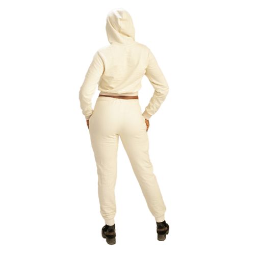 Danami Women's Set Of Joggers And Crop Hoodie (Up & Down)- Cream