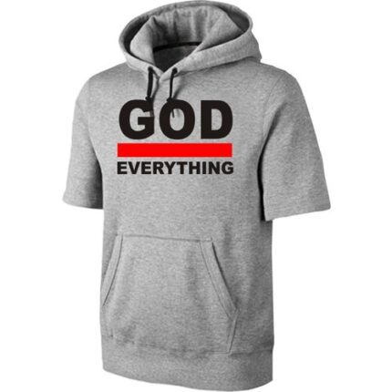 Danami God Over Everything Short Sleeve Hoodie- Light Grey