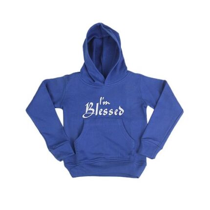 Danami I'm Blessed Printed Children Hoodie- Royal Blue