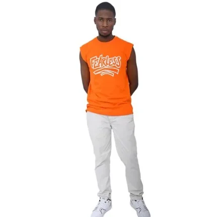 Danami Fearless Sleeveless & Tank Top T-Shirt- Orange