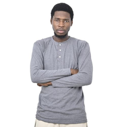 danami long sleeve henley t shirt sport grey