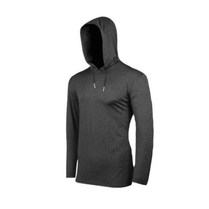 danami long sleeves hooded t shirt for casual gym athletics uv protection dark grey