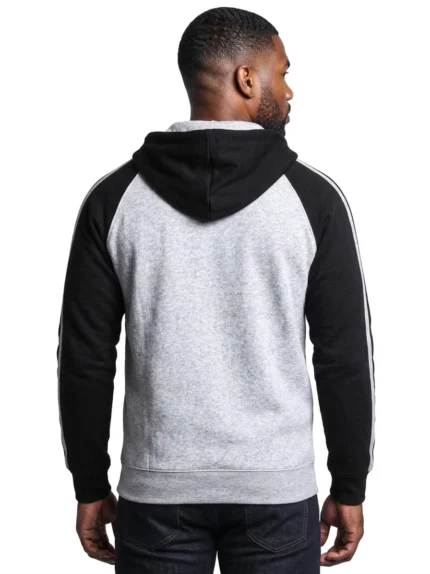 Raglan Hoodie Jacket Design - Ash and Black