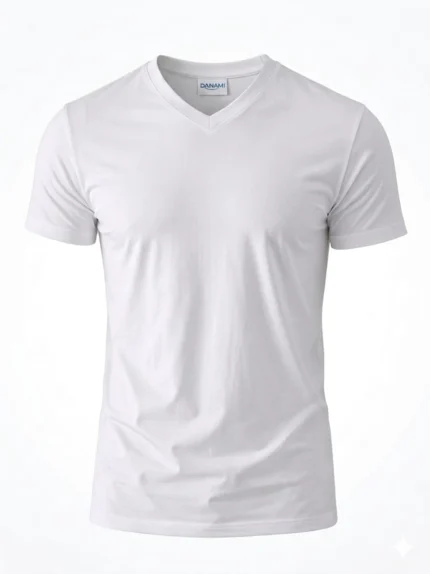 Danami White V Neck T-Shirt
