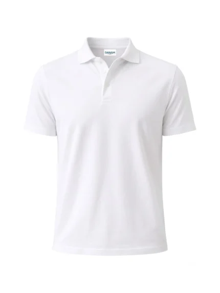 danami plain quality polo t shirt white