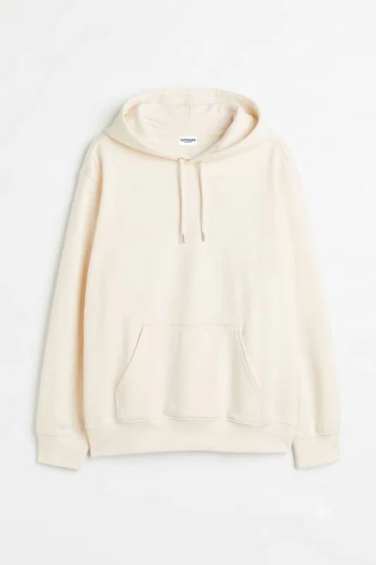danami plain quality hoodie cream